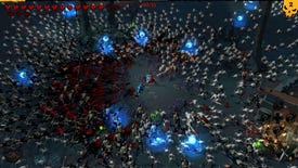 Swarms of crab-like critters surround our grim reaper in a screenshot from An Ankou