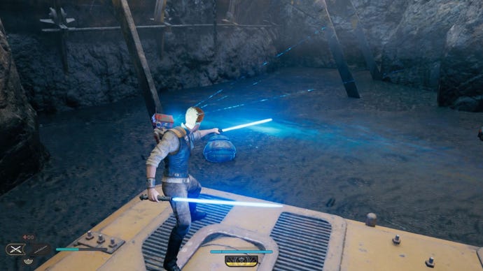 Cal scans a Koboh Tar pit in Jedi: Survivor.